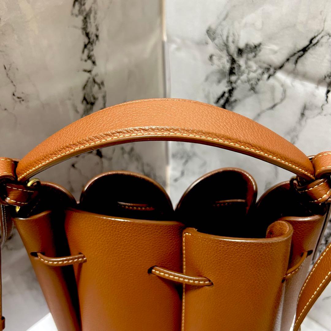 【美品】ポレーヌ カヌレバッグ ブラウン レザー