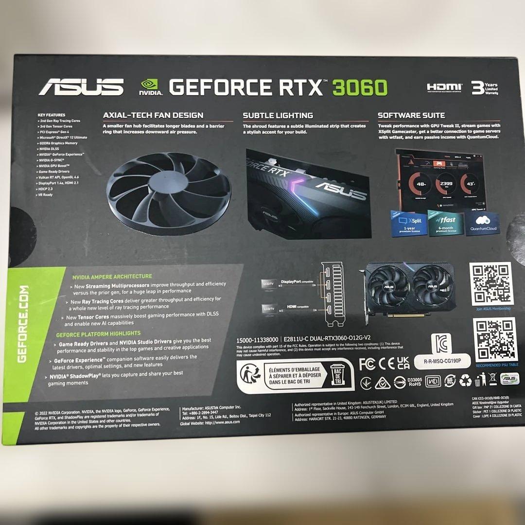 グラフィックボード・グラボ・ビデオカード ASUS GeForce RTX 3060 OC 12GB GDDR6