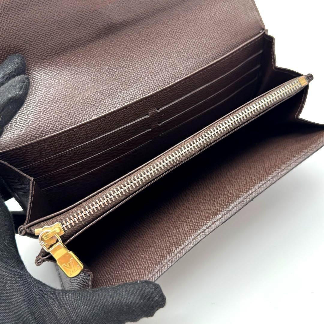 美品✨️ルイヴィトン　ダミエ　エベヌ　ポルトフォイユ　サラ　長財布　カード１０枚