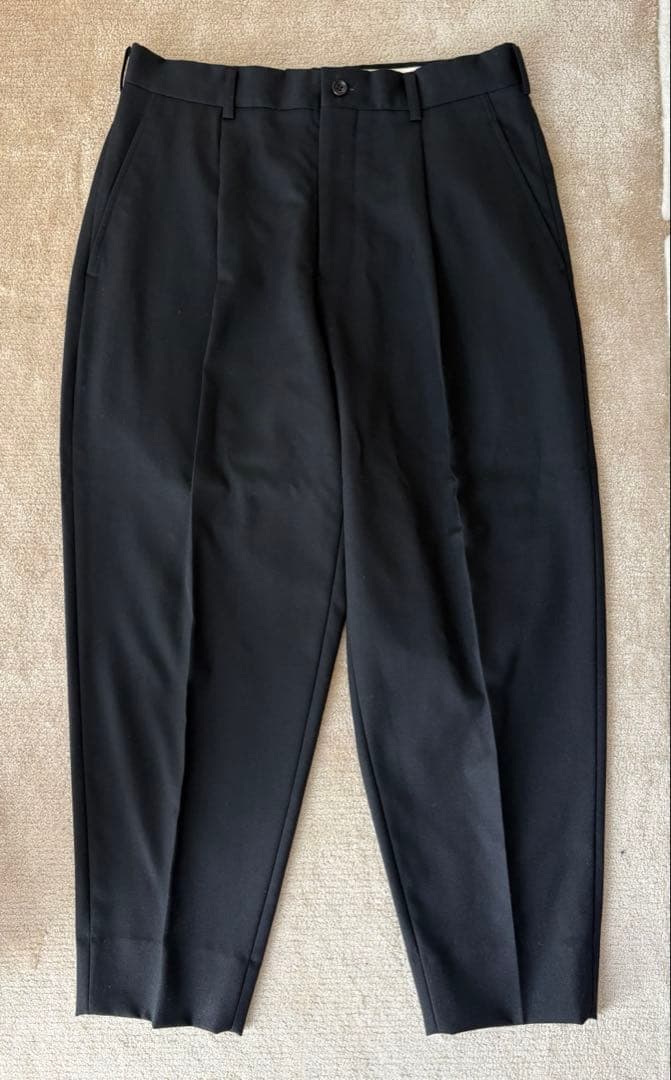 23AW コムデギャルソンオムドゥ ウール タック スラックス パンツ 黒