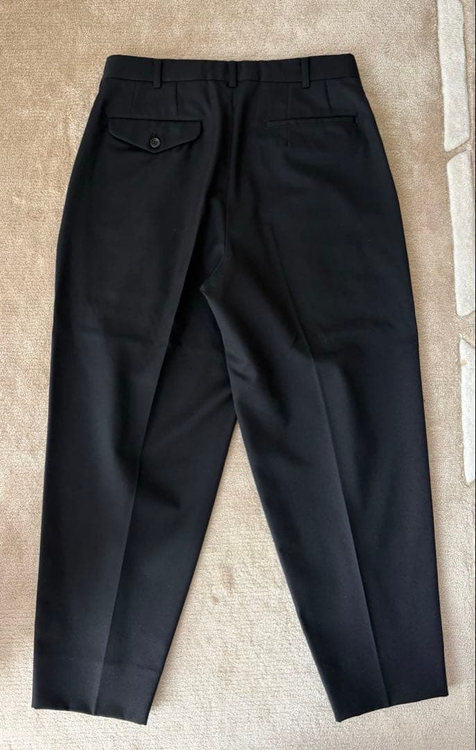 23AW コムデギャルソンオムドゥ ウール タック スラックス パンツ 黒