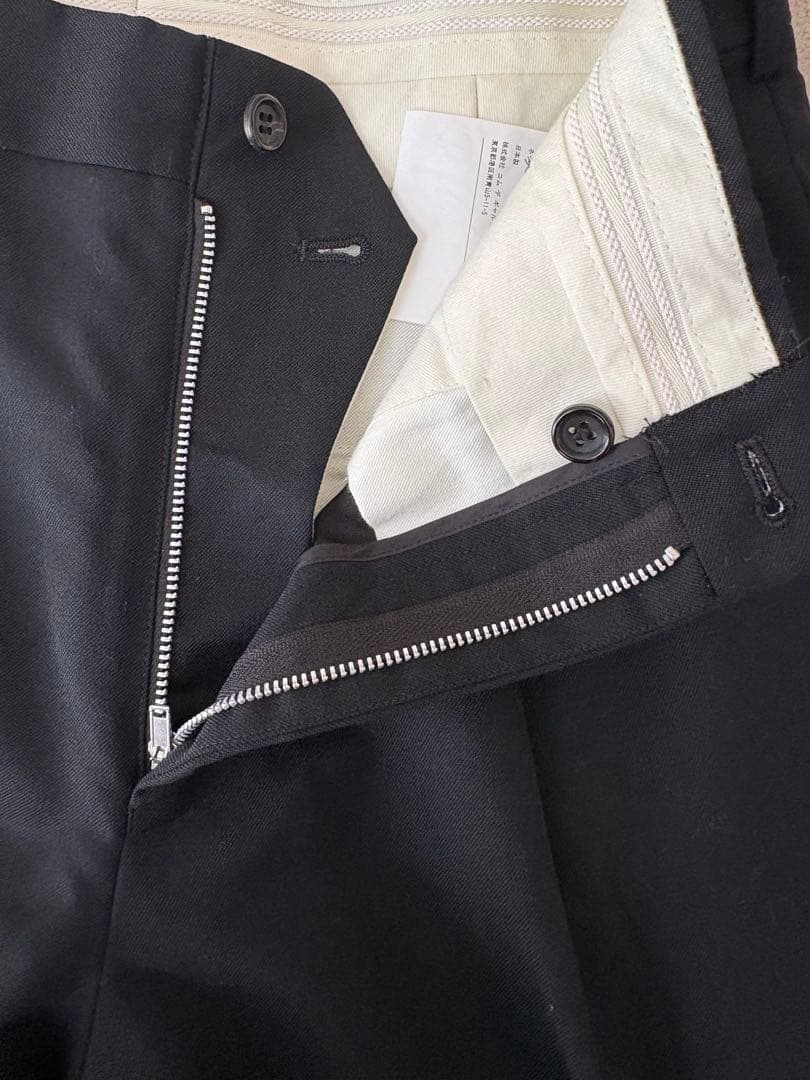 23AW コムデギャルソンオムドゥ ウール タック スラックス パンツ 黒