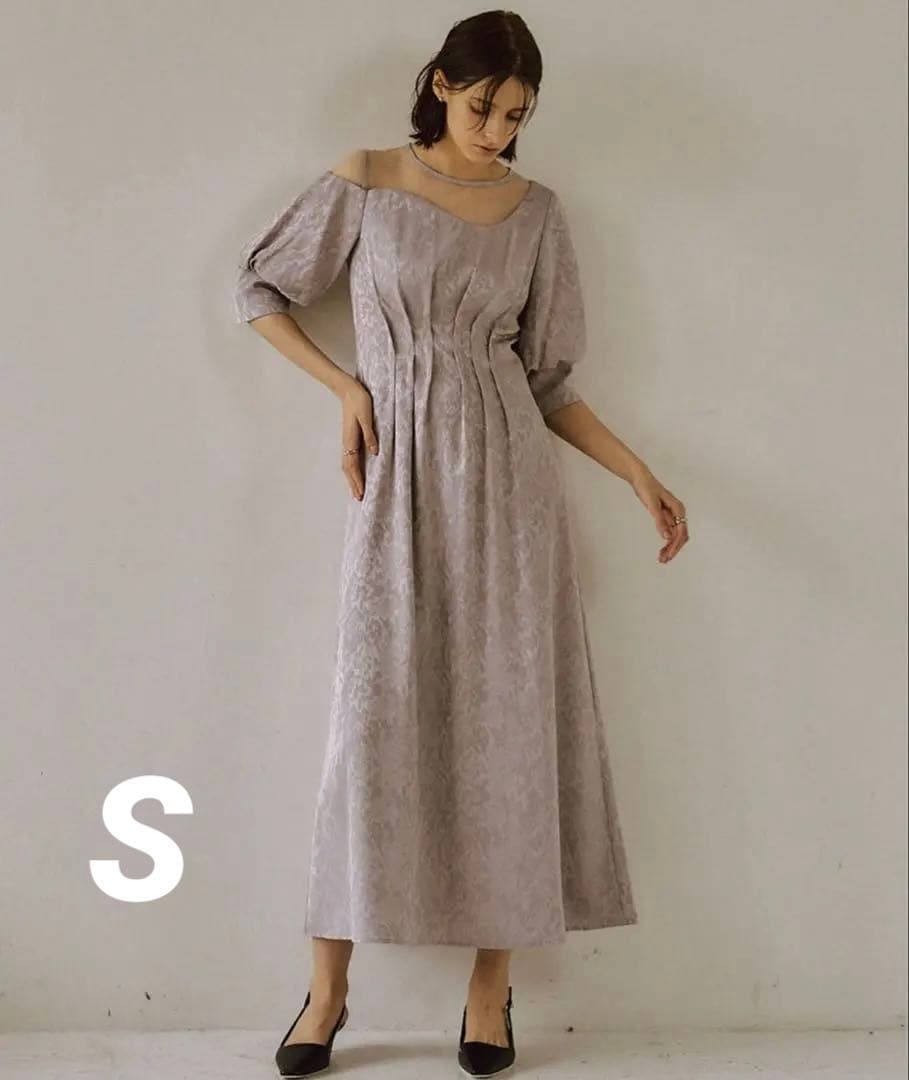 ★新品タグ付き★ LE’RURE ミアンダリングウエストタックフレアドレス