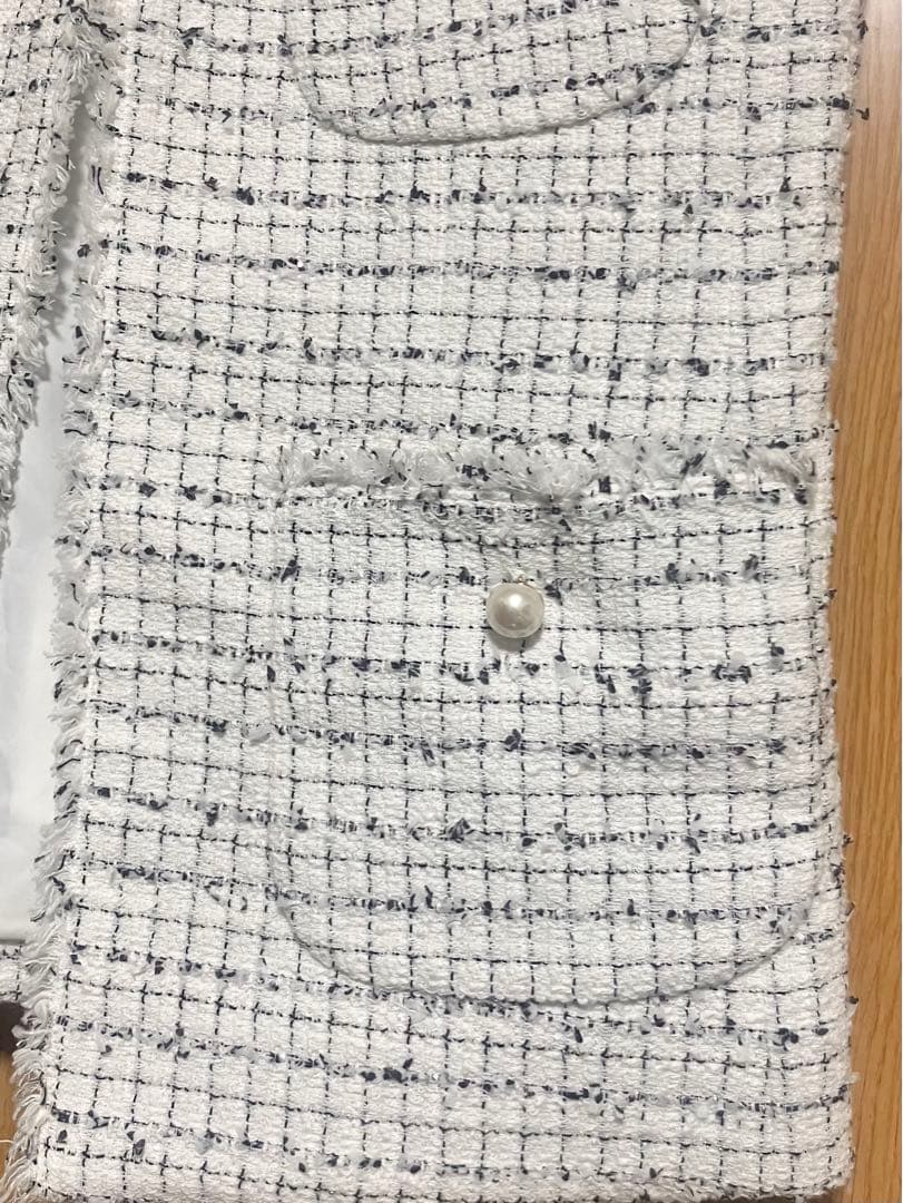 新品　アナイ　ミックスツィード　ジレ　ベスト　パール
