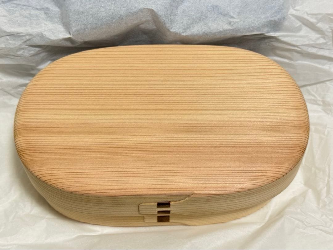 【新品未使用】柴田慶信商店　曲げわっぱ　白木 小判弁当箱　中