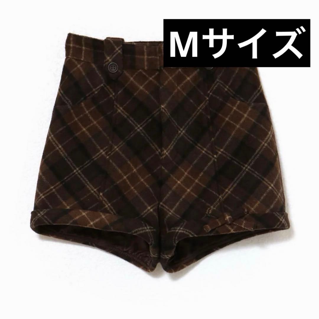 パンツ andmary Ribbon check mini pants brown M