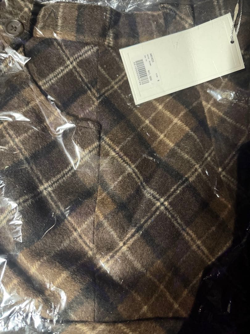 パンツ andmary Ribbon check mini pants brown M