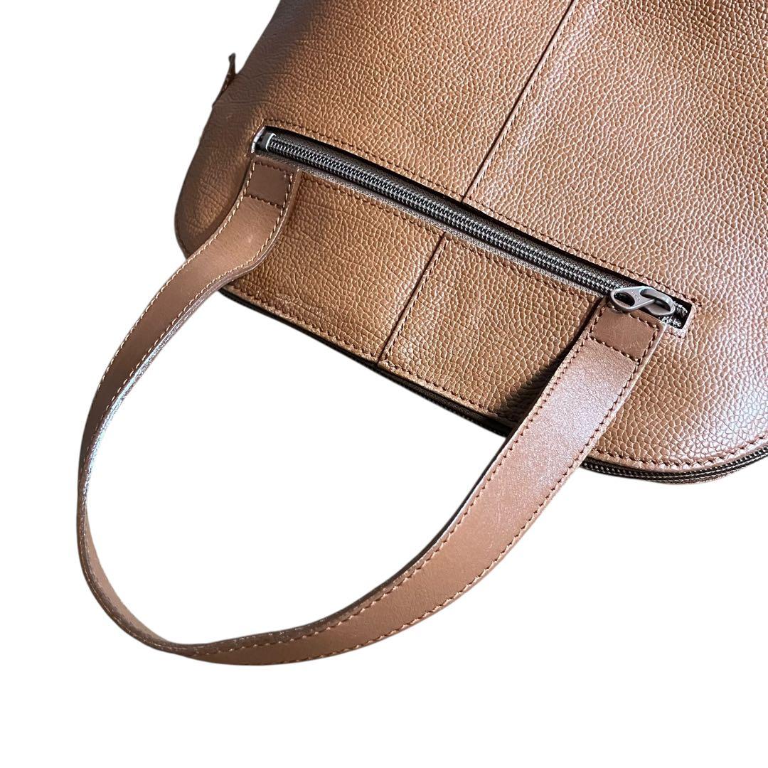 BURBERRY レザーハンドバッグ ノバチェック 茶 ブラウン