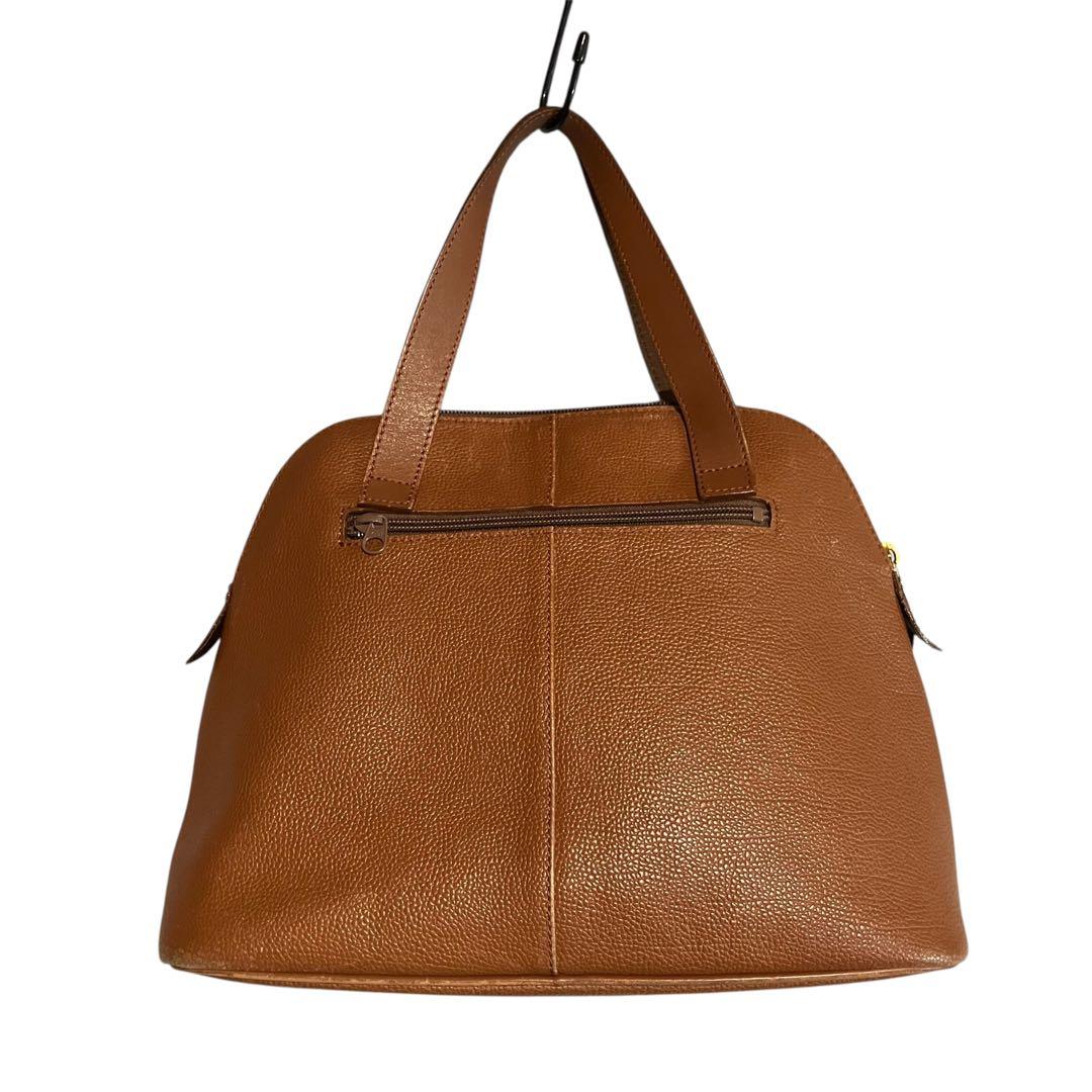 BURBERRY レザーハンドバッグ ノバチェック 茶 ブラウン