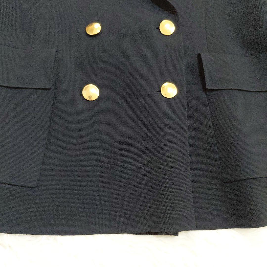 未使用級✨エポカ　テーラードジャケット　 ダブル　紺ブレ　金ボタン　40