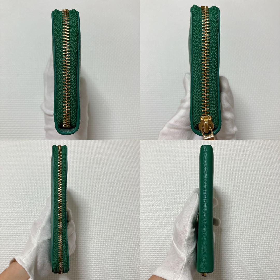 未使用TORY BURCHトリーバーチレザーラウンドジップ長財布　グリーン　緑