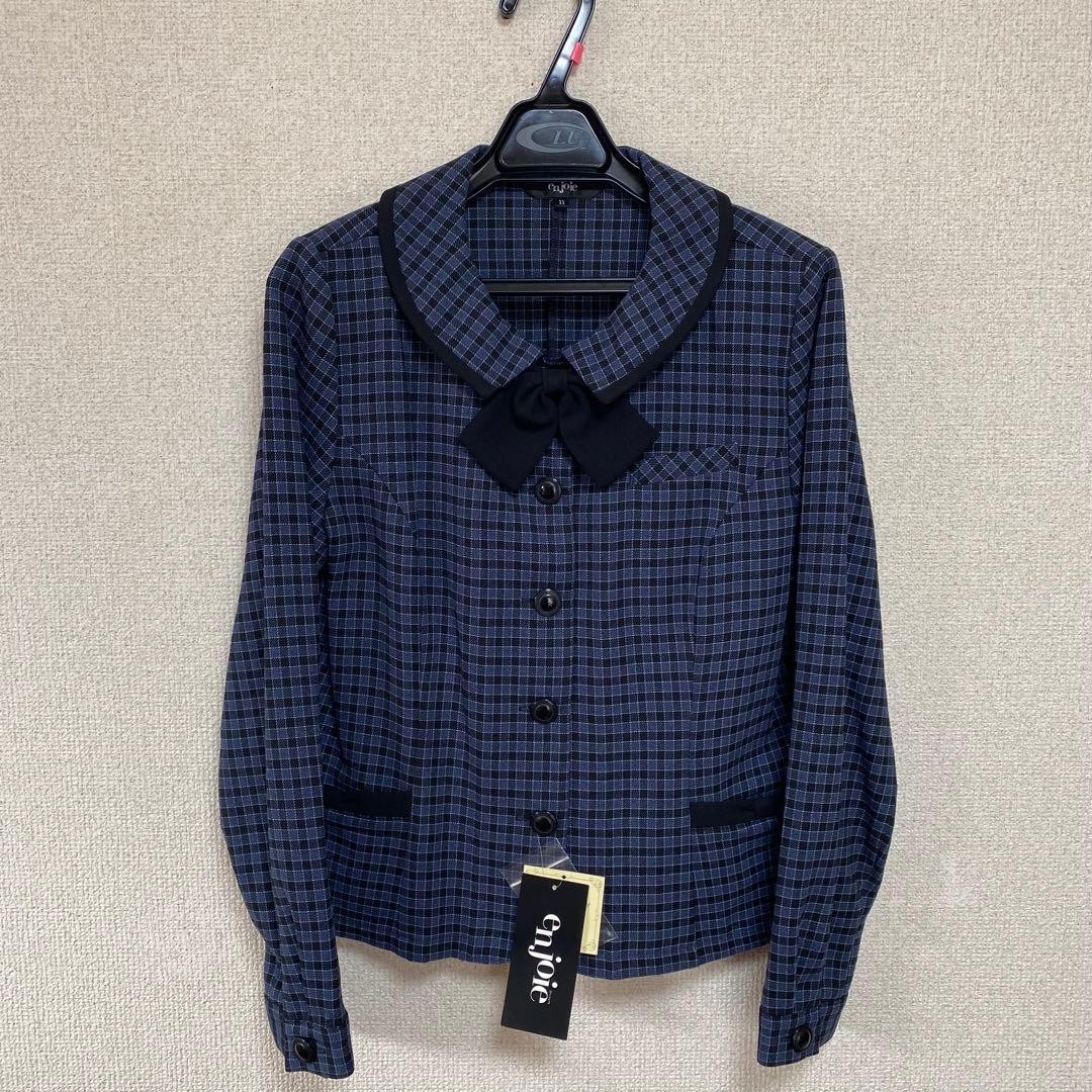 【新品タグ付き】アンジョア 事務服11号 長袖オーバーブラウス Aラインスカート