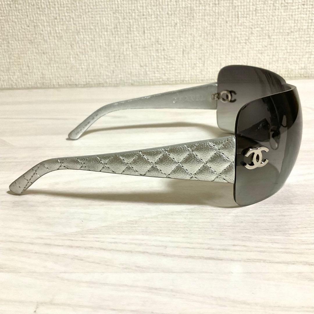 CHANEL サングラス 4157-Q ココマーク マトラッセ レザー リムレス