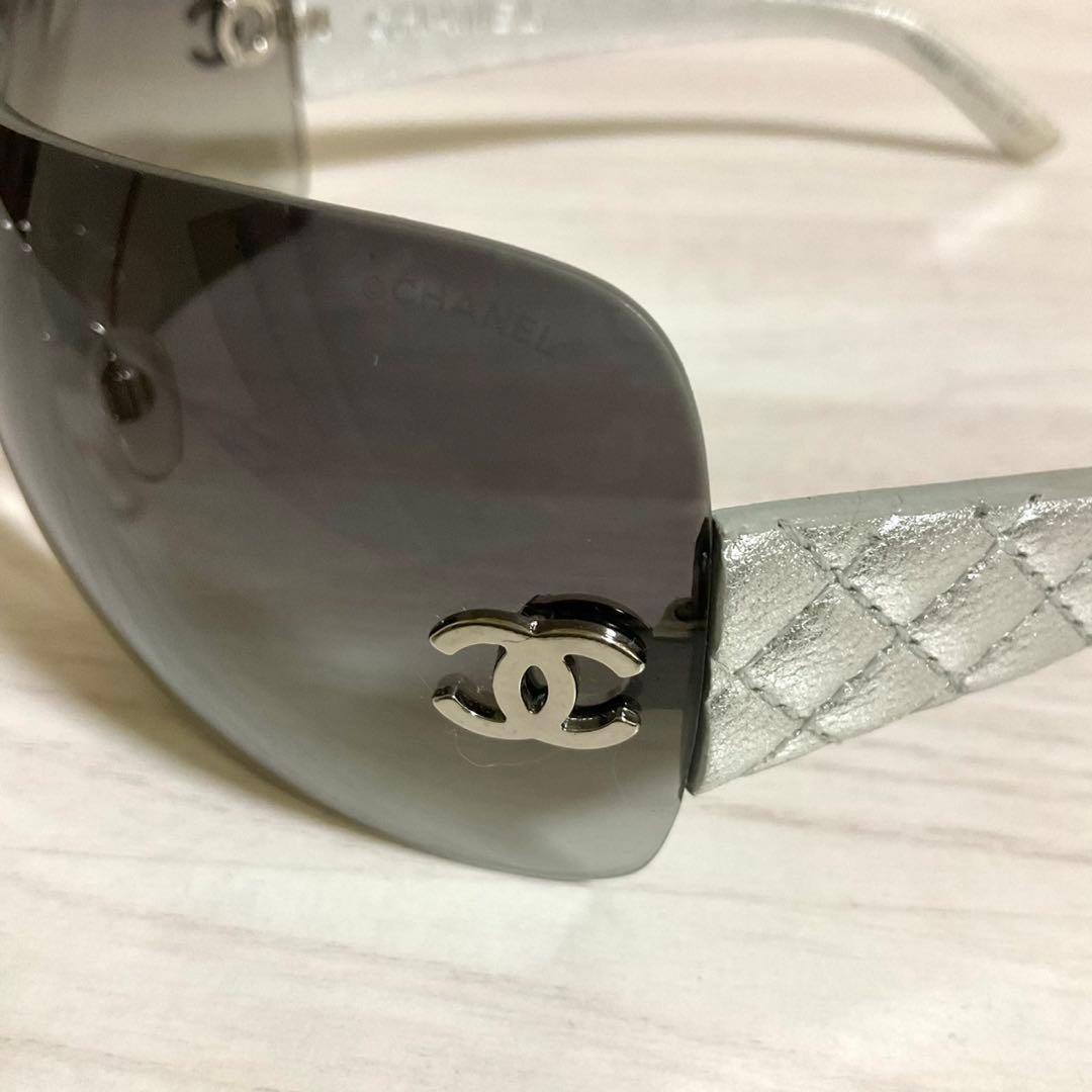 CHANEL サングラス 4157-Q ココマーク マトラッセ レザー リムレス