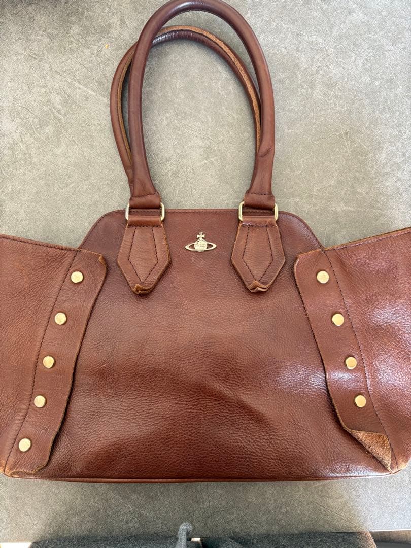 Vivienne Westwoodブラウンレザー ハンドバッグ