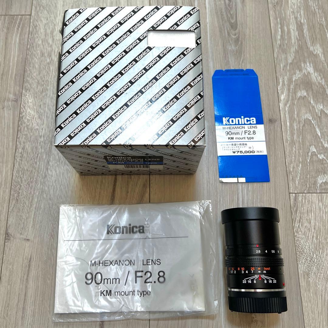 Konica M-Hexanon 90mm F2.8 レンズ 箱付き