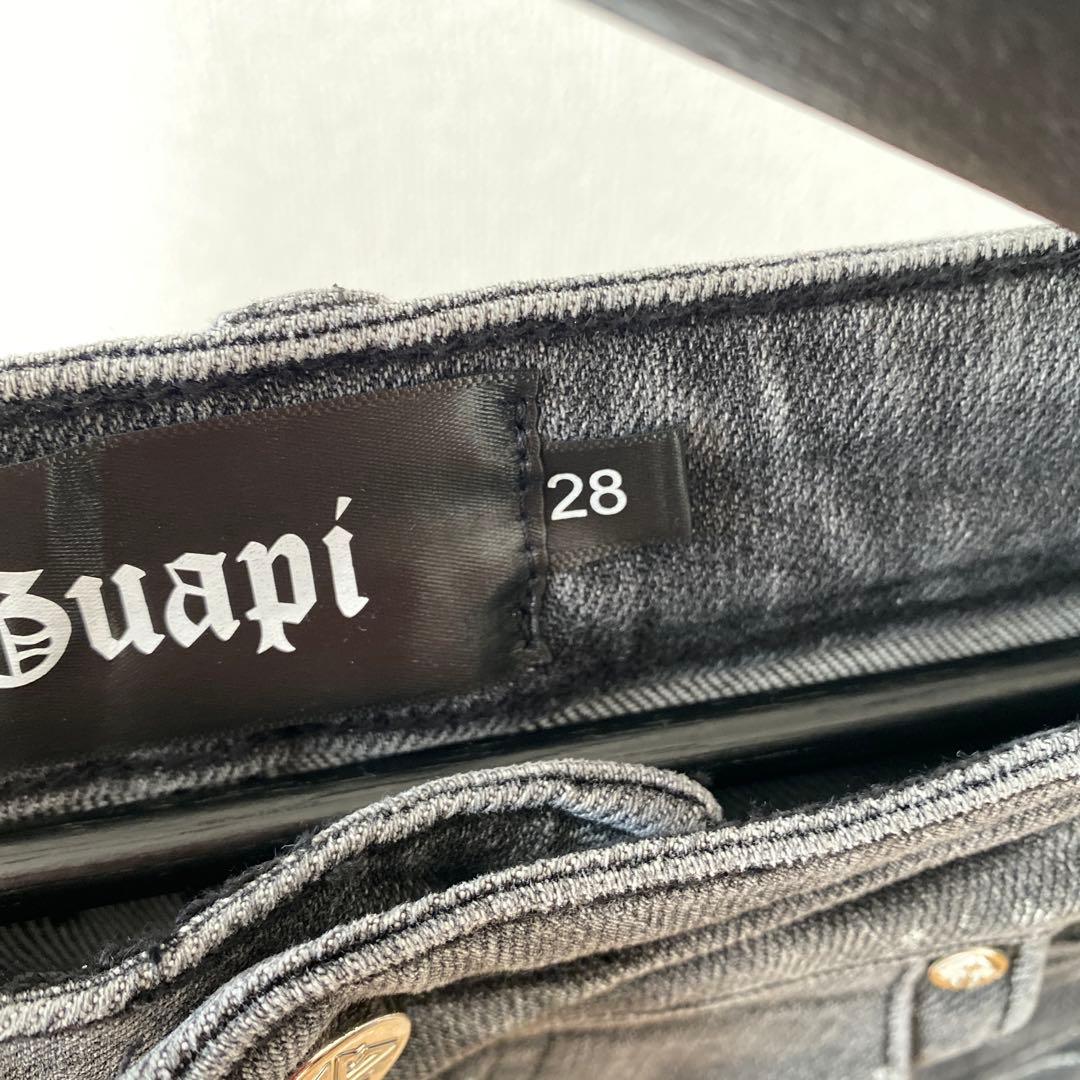 新品28 GUAPI フレア スキニー スタックデニム ジーンズ
