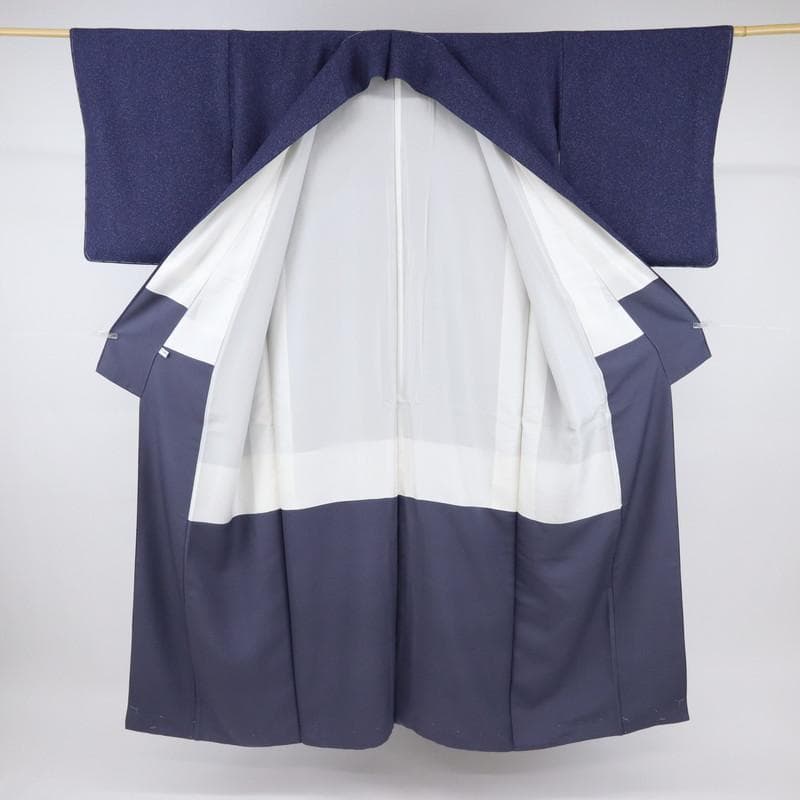 Chikuwa★裄直し■小紋『松井青々』黒紫■◆袷正絹着物◆KA11-12