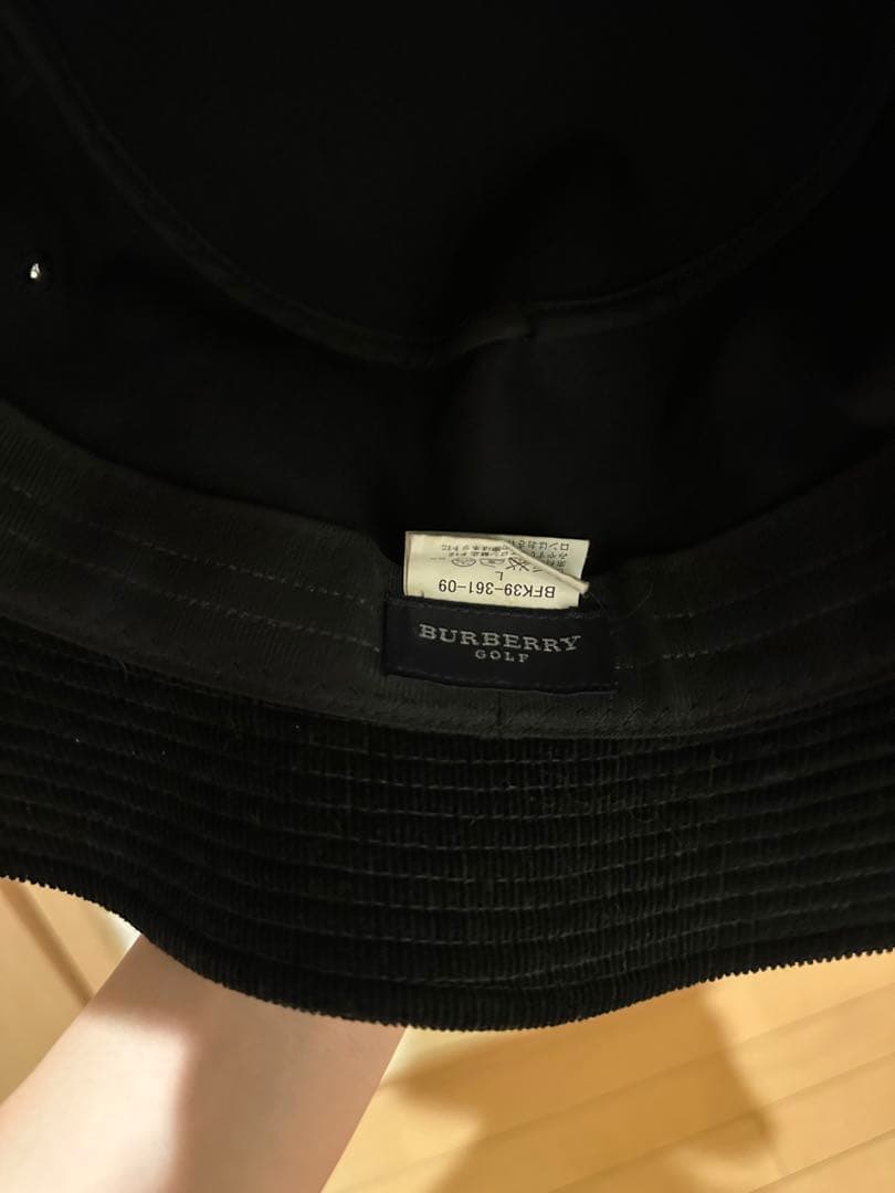BURBERRY GOLF コーデュロイ バケットハット ブラック