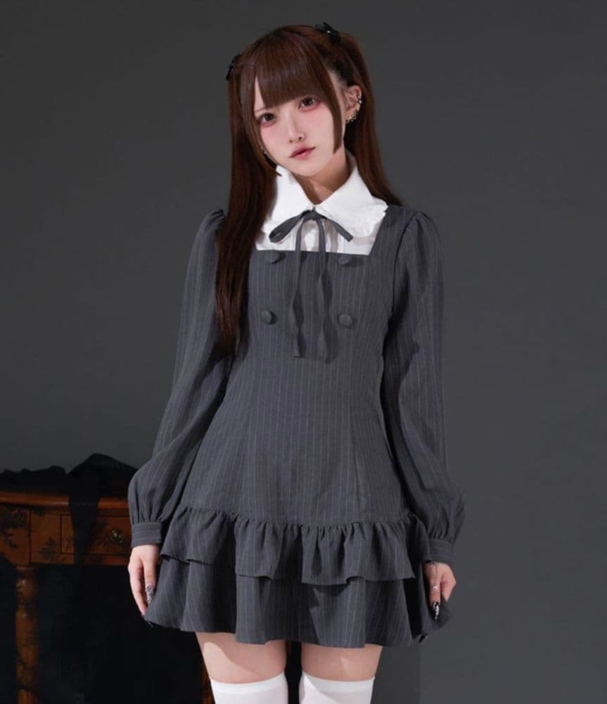 palelfyクラシカルシャツレイヤードワンピース