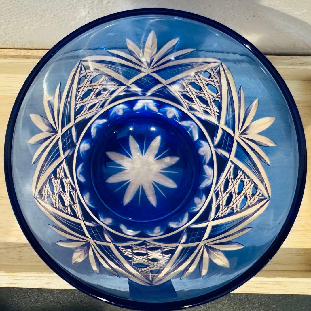 定価33,000円 江戸切子 田島硝子 八角籠目 菊底 オールド ペアグラス