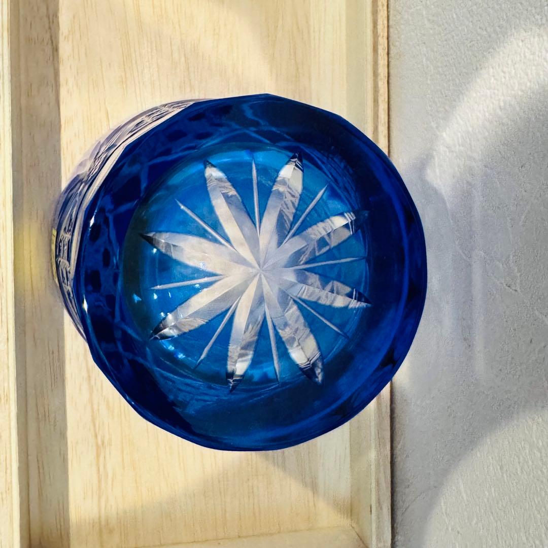 定価33,000円 江戸切子 田島硝子 八角籠目 菊底 オールド ペアグラス