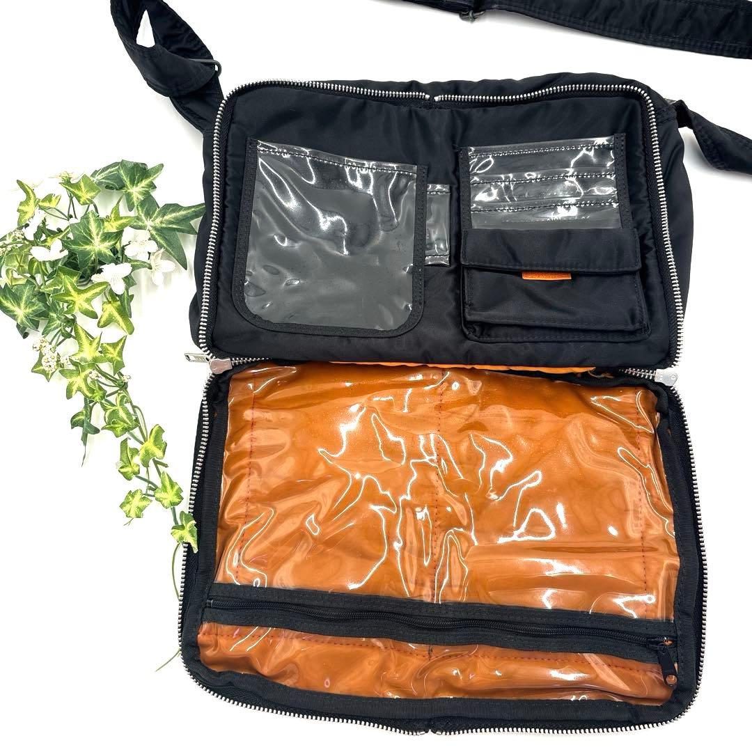 【美品】PORTER タンカー L 2層式 ショルダーバッグ 黒