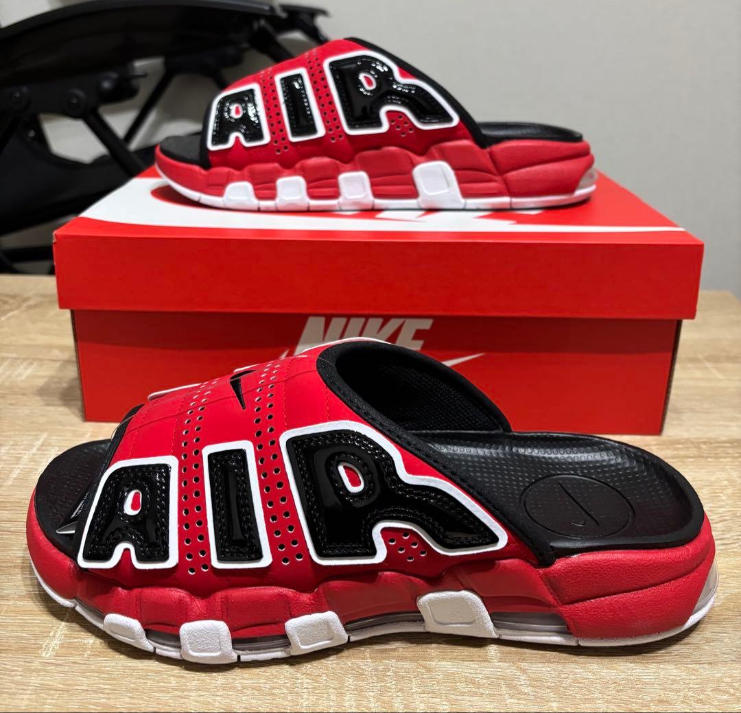 NIKE エアモアアップテンポ スライド　27cm　赤黒