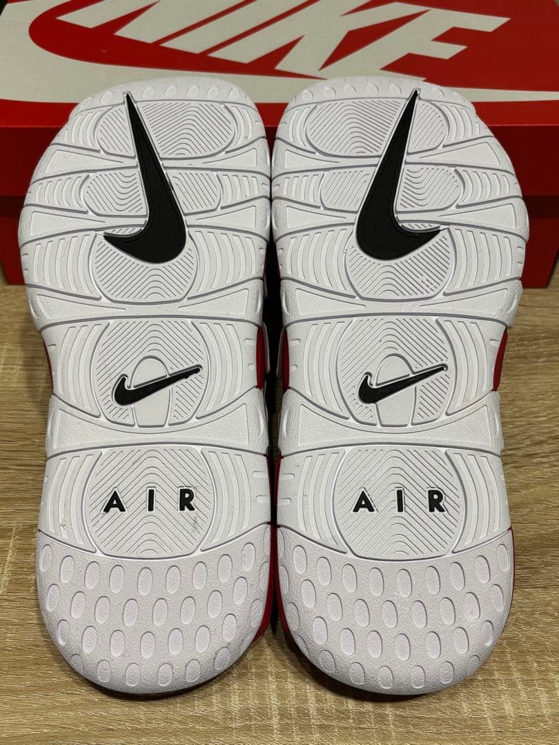 NIKE エアモアアップテンポ スライド　27cm　赤黒