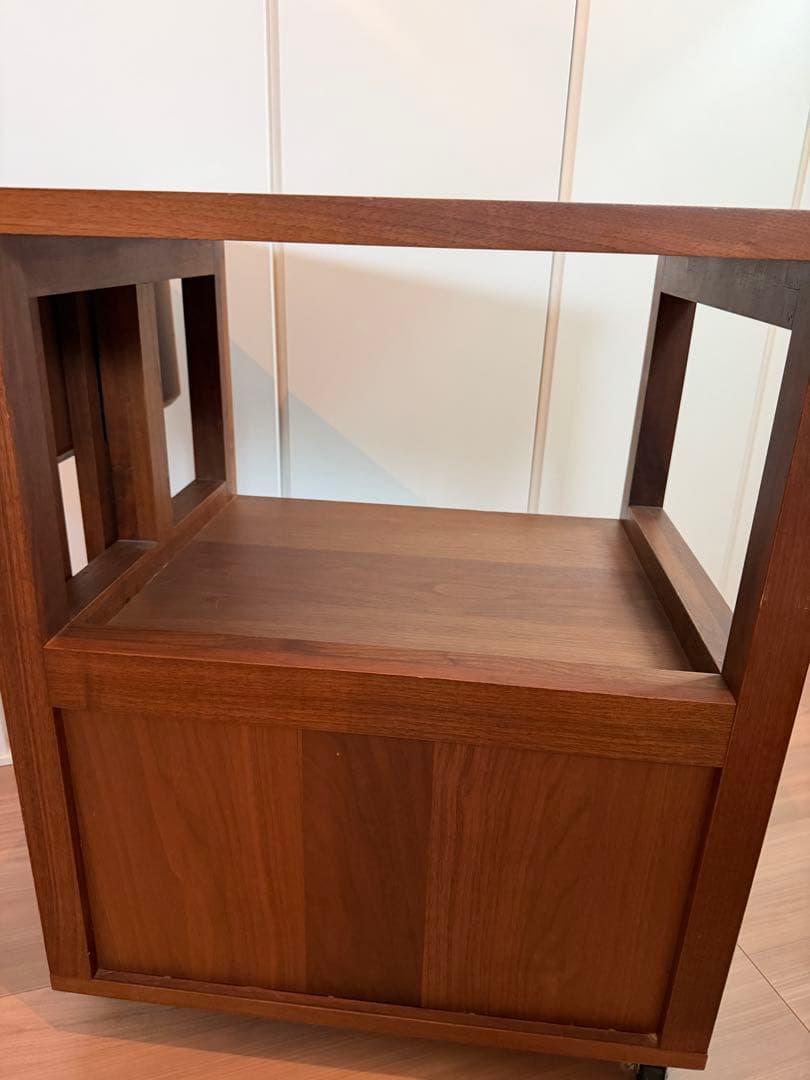 CRASHGATE 大川家具　木製キッチンワゴン ダークウォークナット