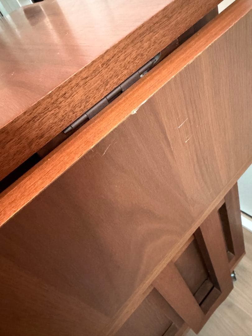 CRASHGATE 大川家具　木製キッチンワゴン ダークウォークナット