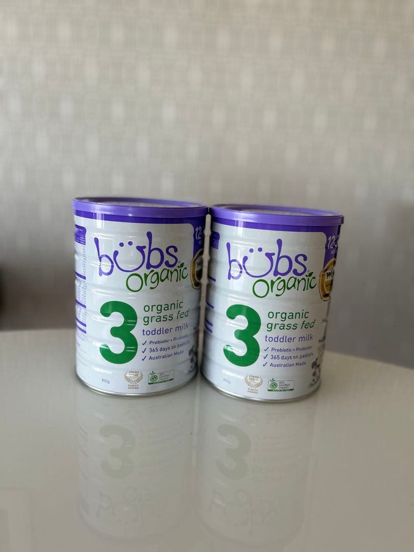 新品未開封 Bubs バブス牛の粉ミルクス テップ3(6ヶ月〜12ヶ月)2缶
