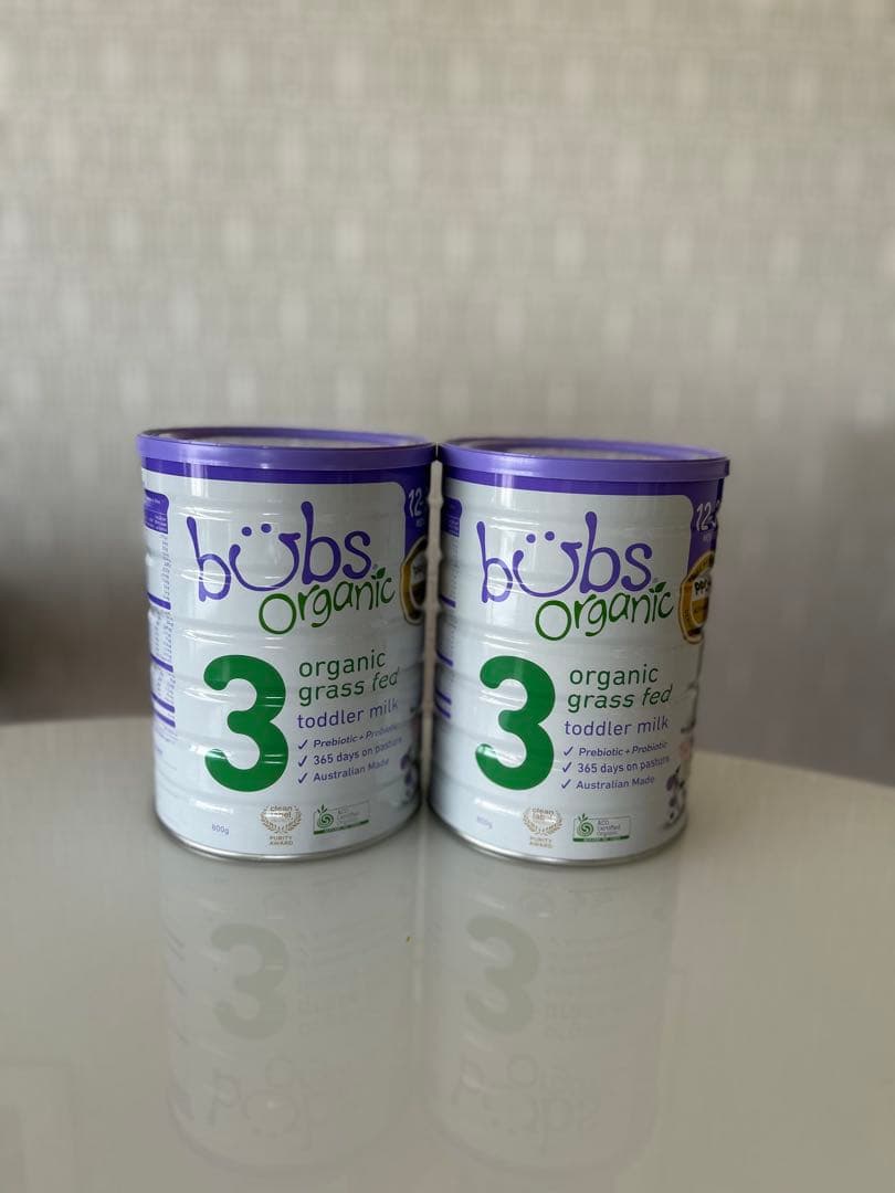 新品未開封 Bubs バブス牛の粉ミルクス テップ3(6ヶ月〜12ヶ月)2缶