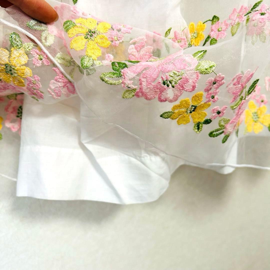 未使用 イピンコパリーノ フラワー刺繍 ノースリーブドレス 130cm マメール