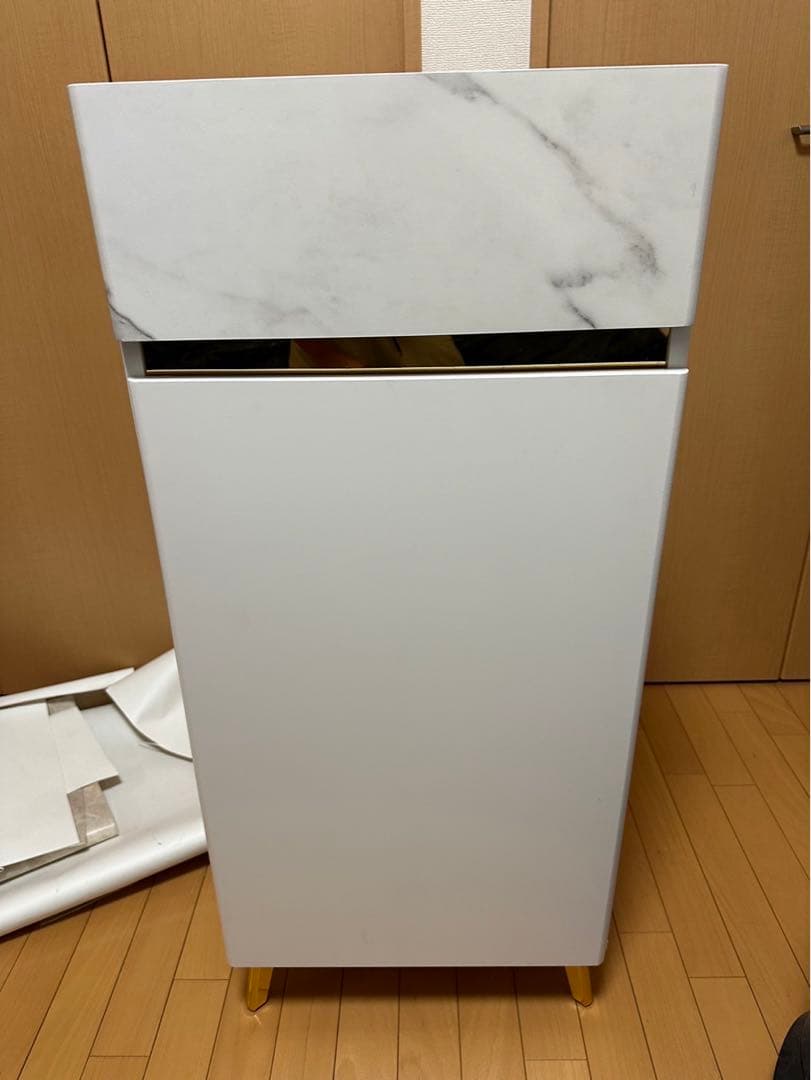 ホワイト シューズラック 大理石調