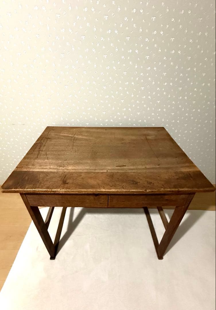 古道具　アンティーク木製　引き出し付き勉強机