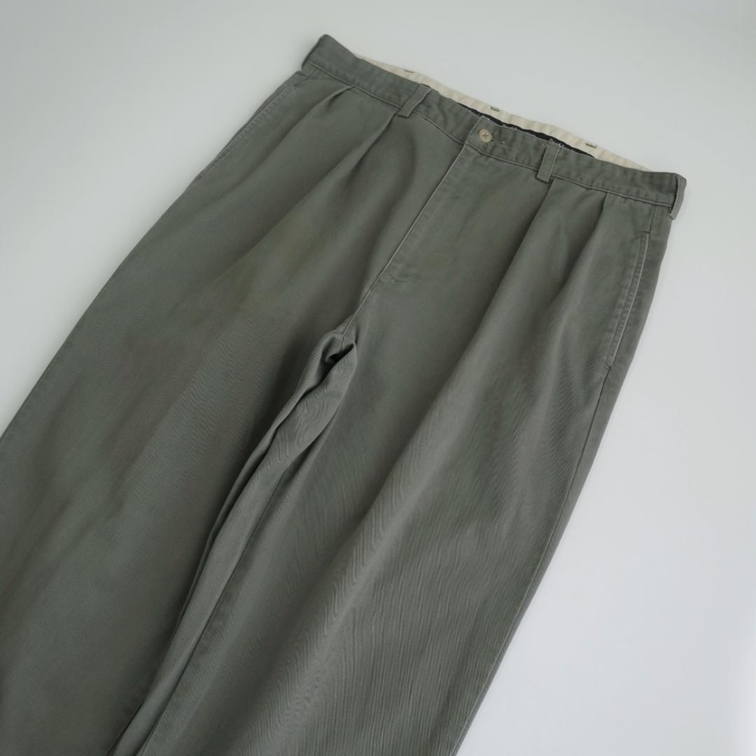 ラルフローレン 90s ツータックチノパンツ グレー 36×30.