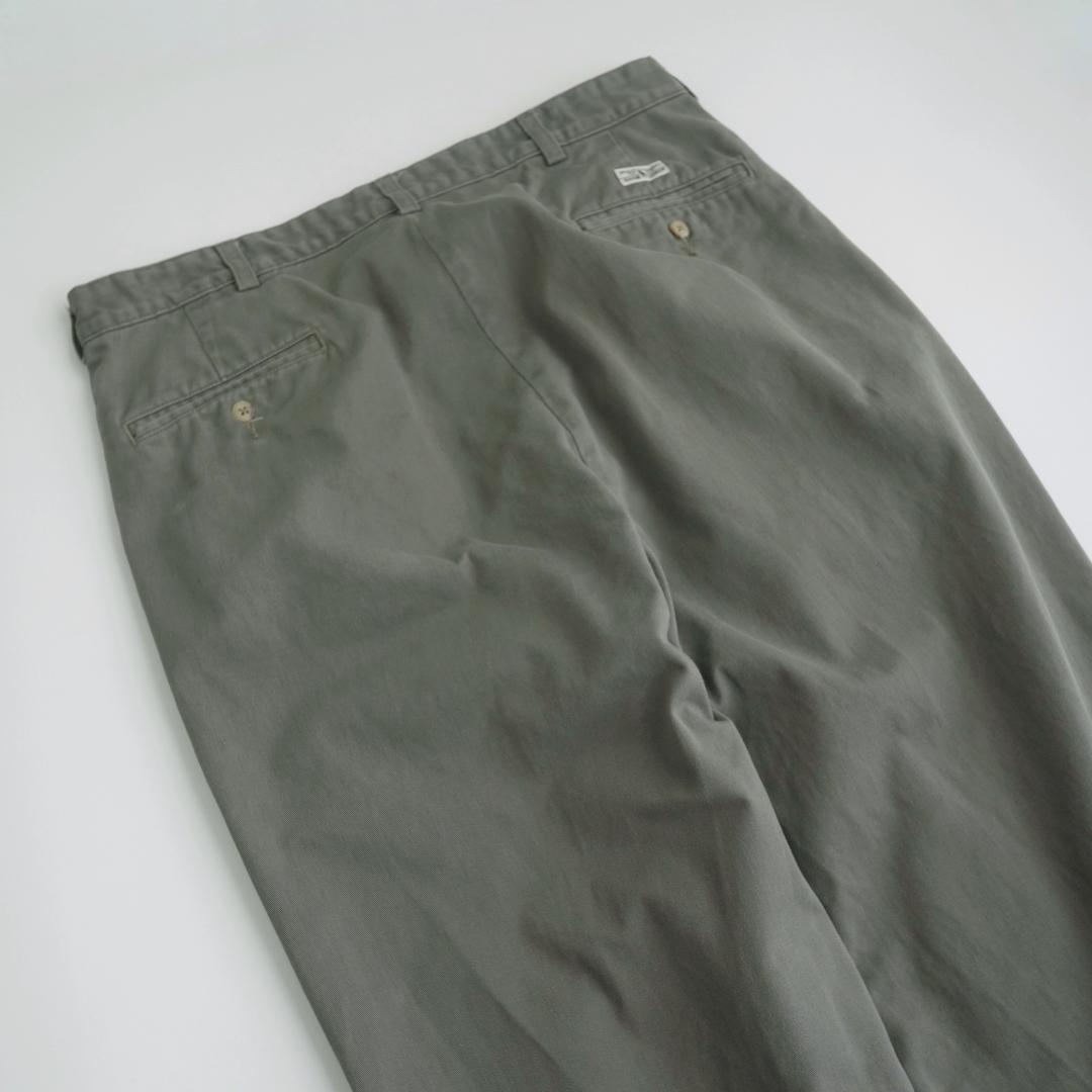 ラルフローレン 90s ツータックチノパンツ グレー 36×30.