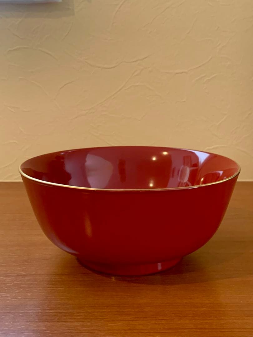 輪島塗　朱　多様大椀　丼椀　金縁付き　赤　漆器