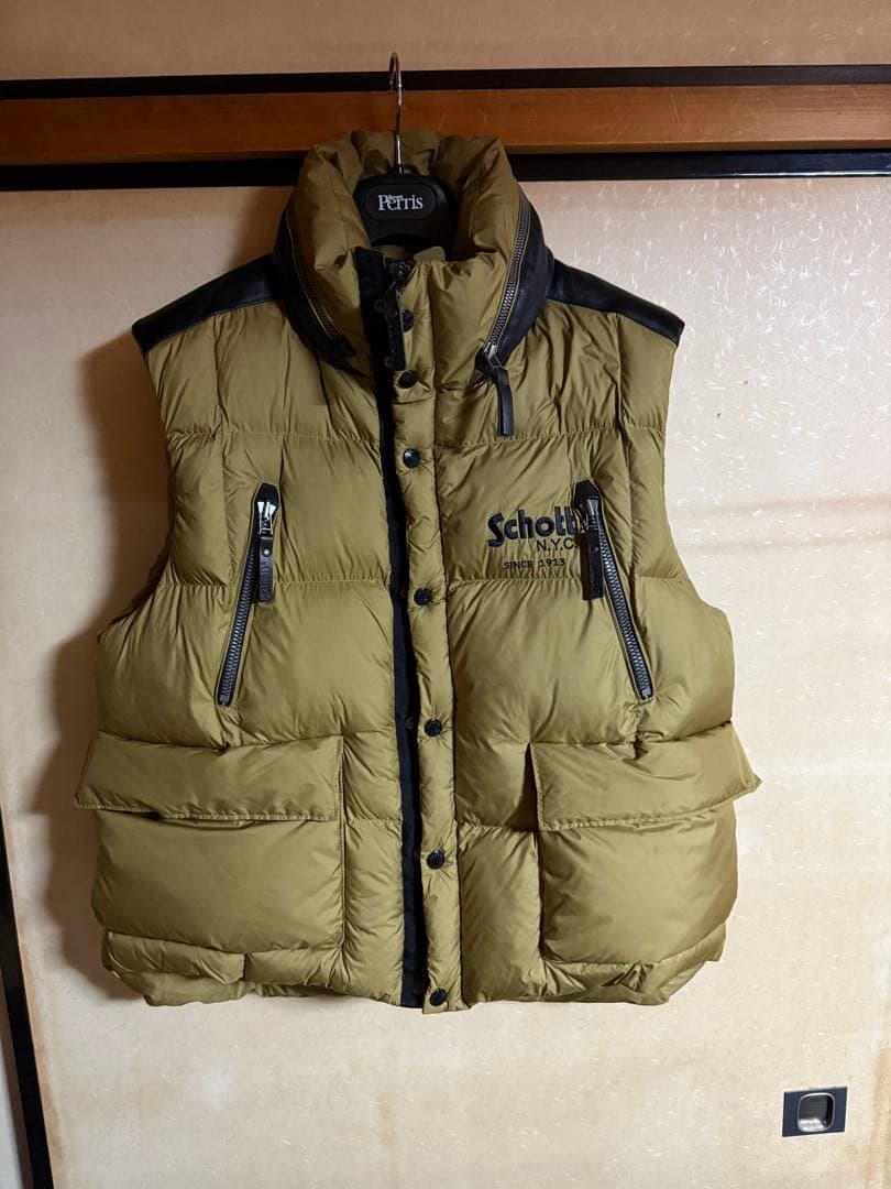 Schott Bros. ダウンベスト オリーブ