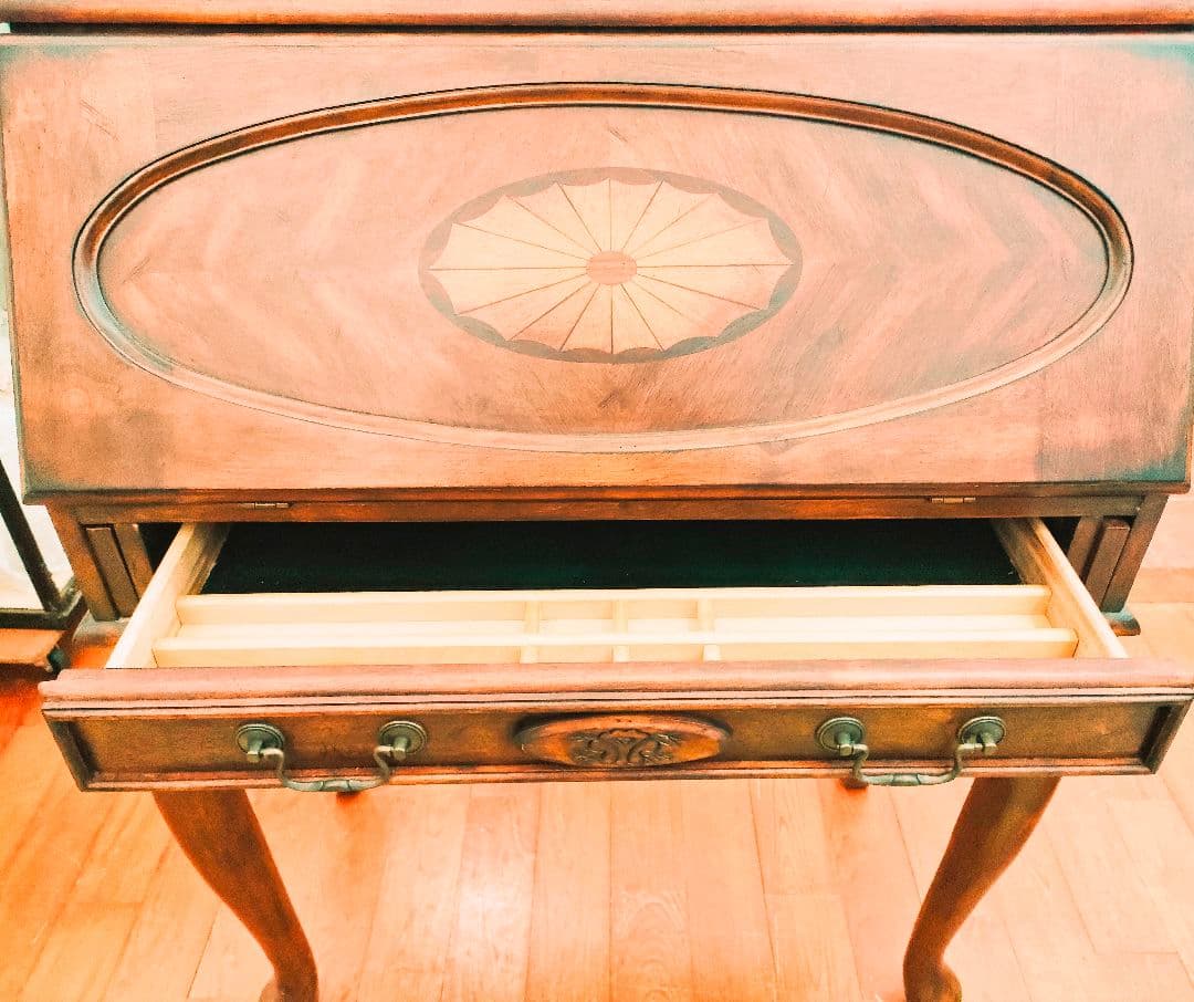 限定値下げ！アンティーク　ビンテージ　ライティングビューローデスク　猫足