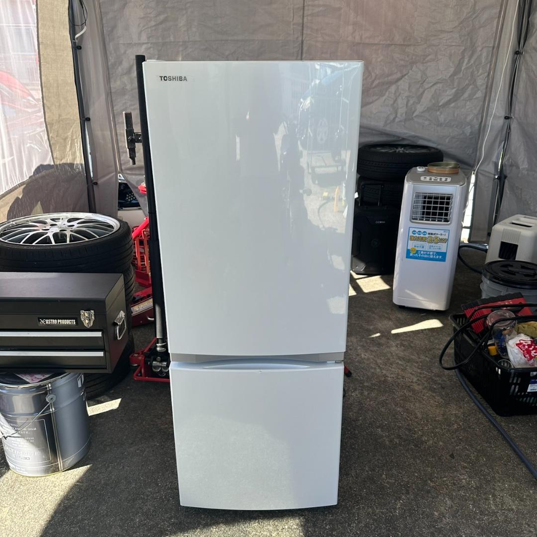 【美品】東芝 GRP15BS(W) 2ドア冷蔵庫 自動霜取りモデル