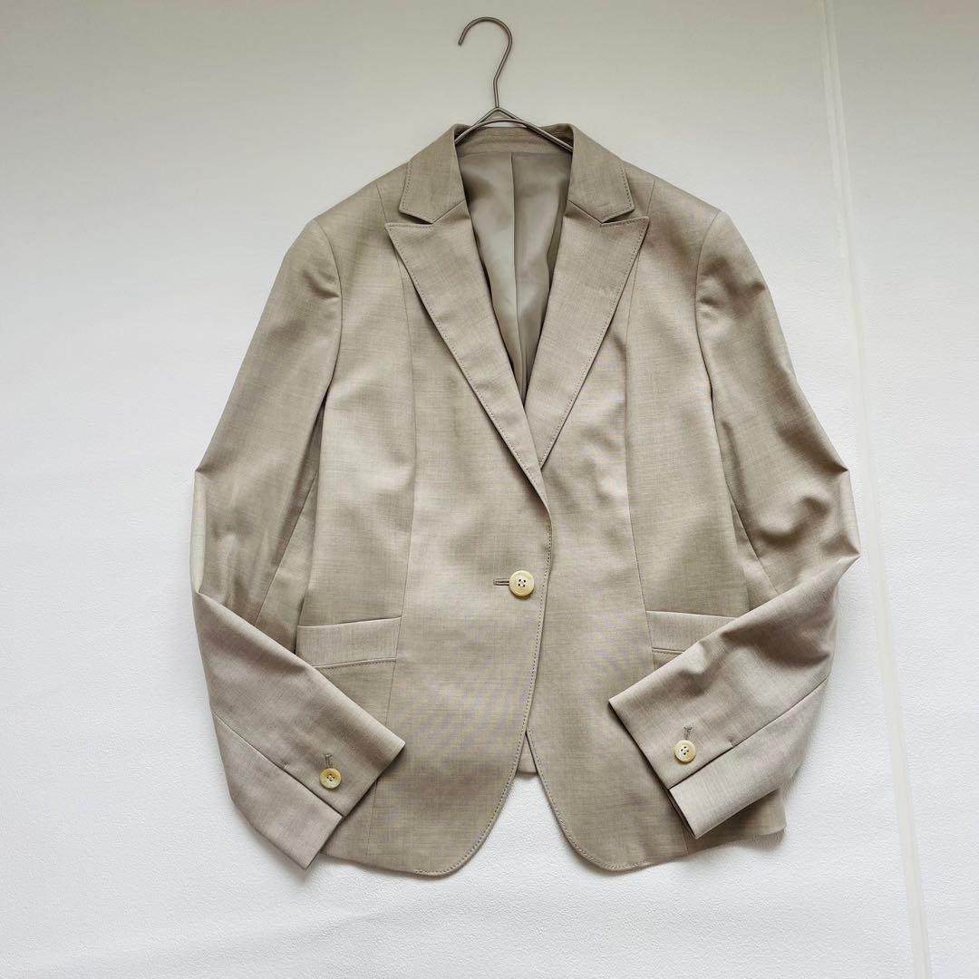 大きいサイズ ニューヨーカー スカートスーツ ワンボタン シルク素材 冠婚葬祭