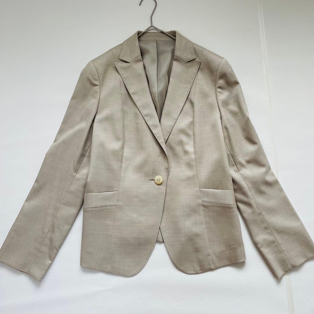 大きいサイズ ニューヨーカー スカートスーツ ワンボタン シルク素材 冠婚葬祭