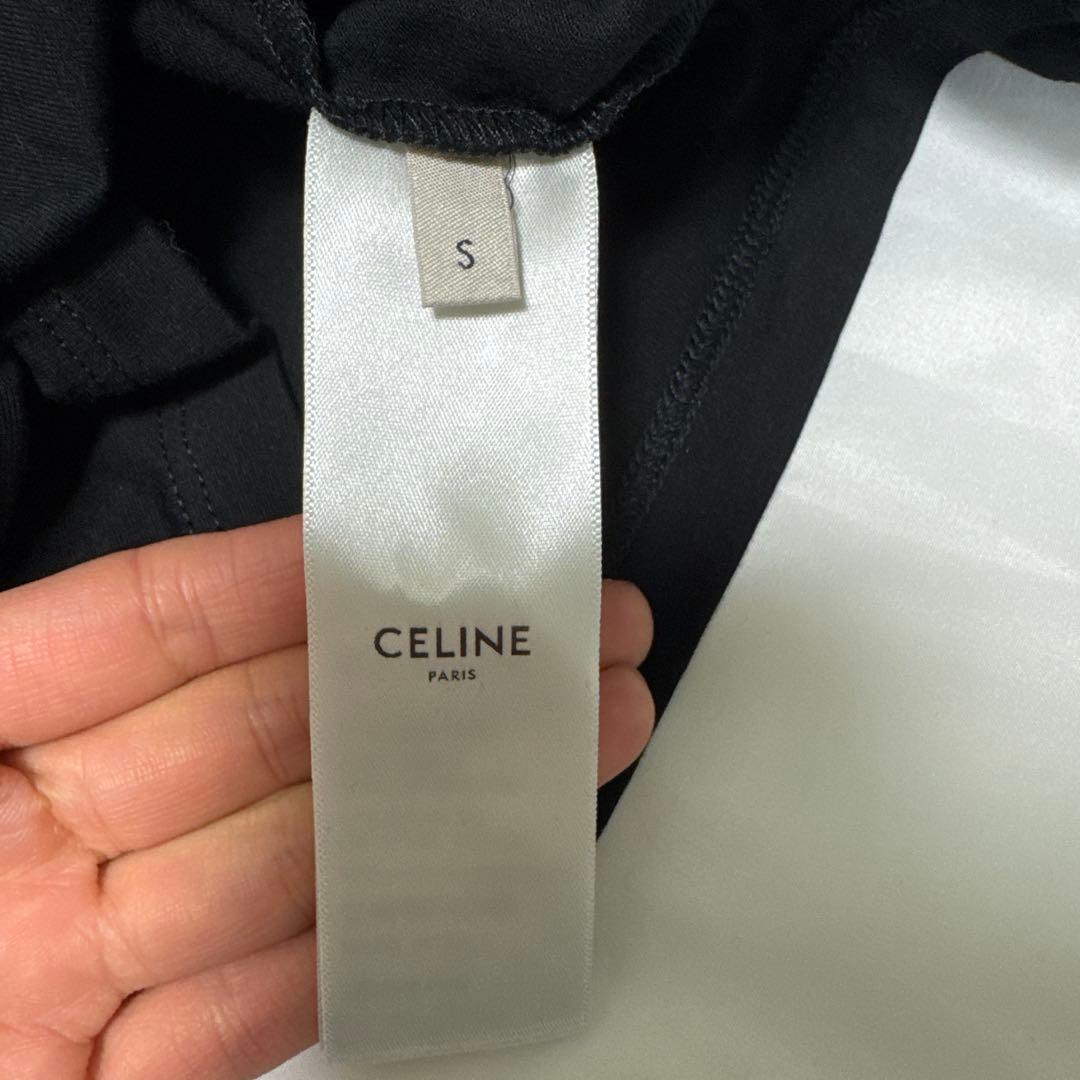 CELINE ブラック ロゴ Tシャツ 半袖