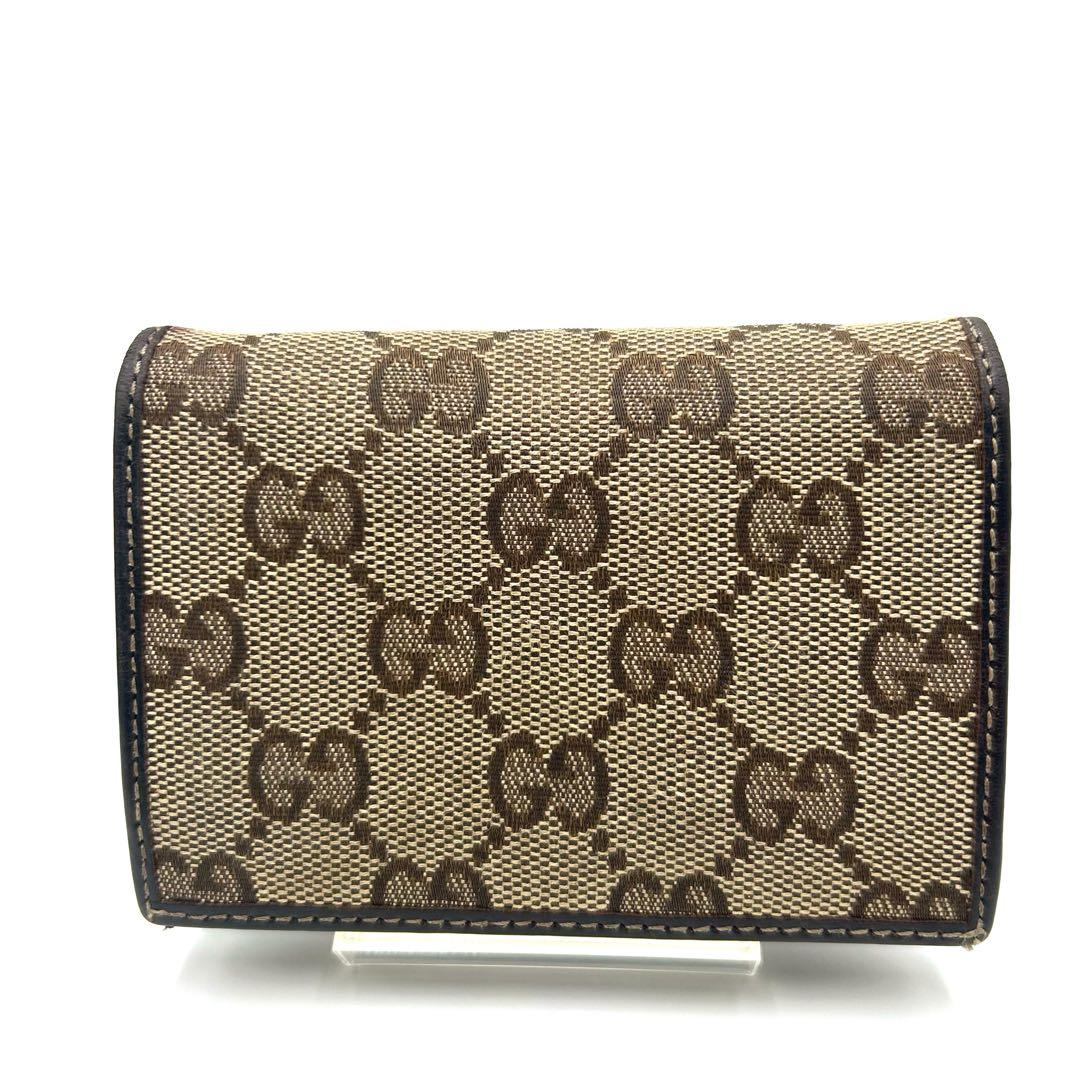 GUCCI 　グッチ　GG柄　　名刺入れ　ブラウン×ベージュ