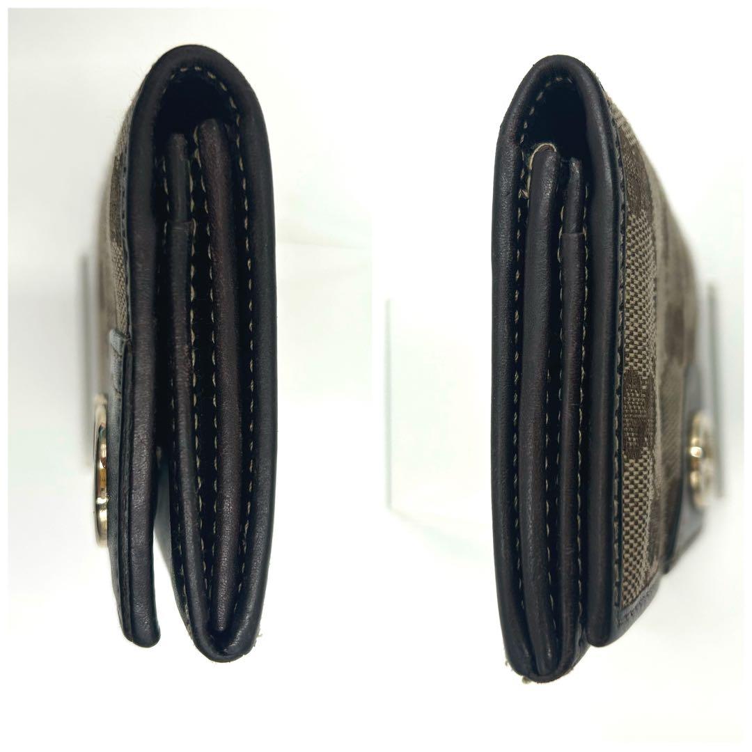 GUCCI 　グッチ　GG柄　　名刺入れ　ブラウン×ベージュ