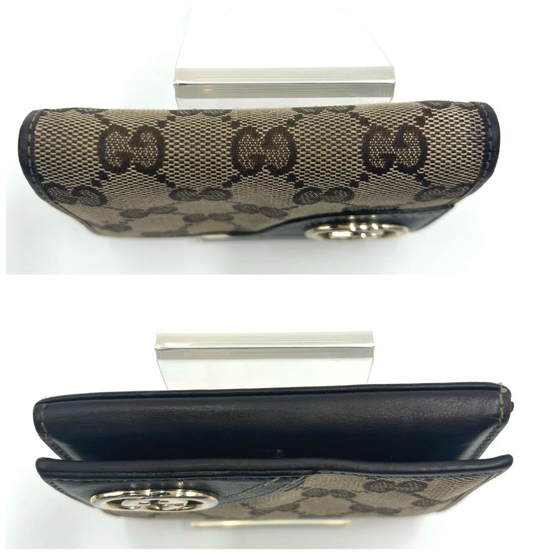 GUCCI 　グッチ　GG柄　　名刺入れ　ブラウン×ベージュ