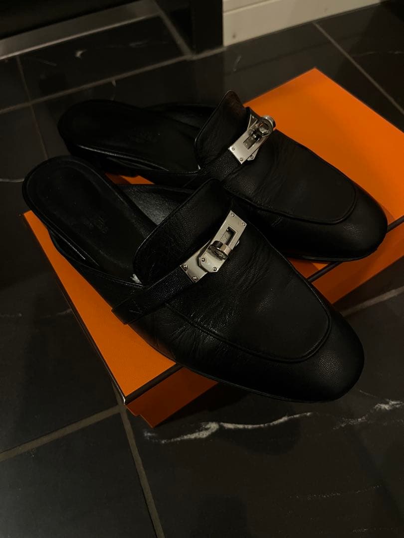 エルメス　オズ　37ミュール シルバー金具