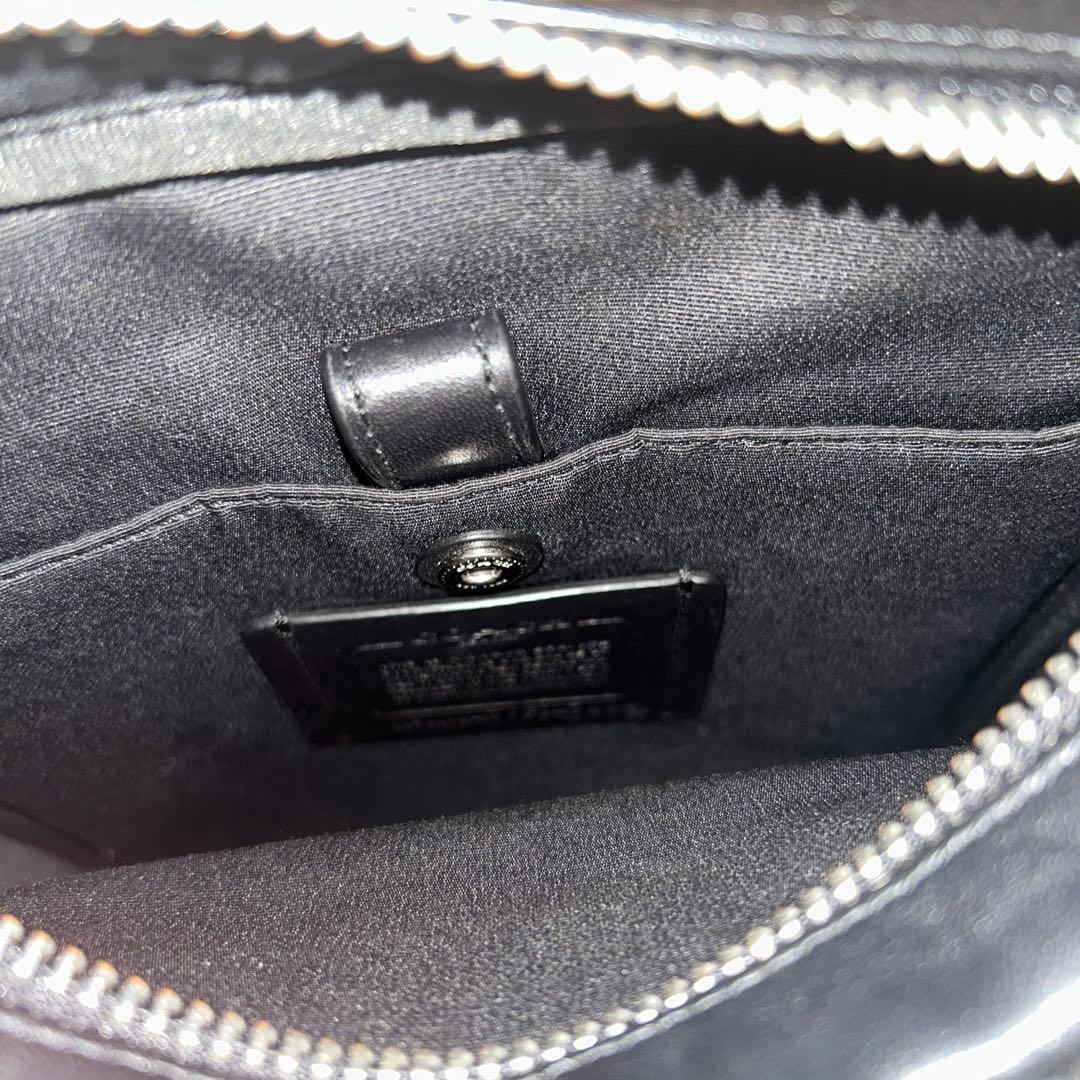 COACH ブラック モノグラム ショルダーバッグ